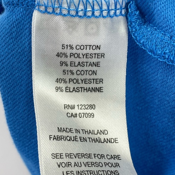 Travis Matthew Mens Sz Large Blue Striped Golf Performance Polo Shirt (D4) - Picture 3 of 5